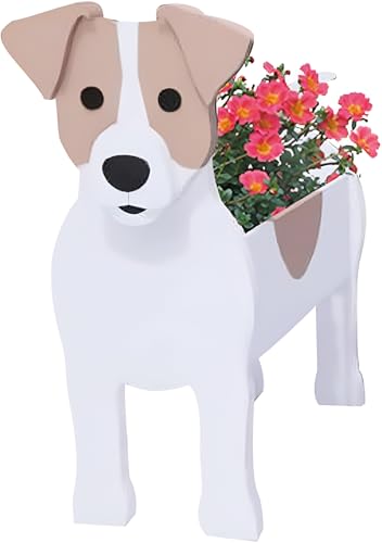Small Jack Russell Dog Planter Plant Pots
