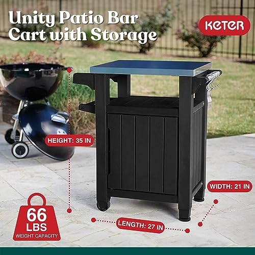 Unity Small 40 Gallon Grill Prep Table and Storage Cart