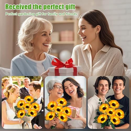 Solar Lights Outdoor Garden Decor 6 Pack (6 pcs-Sunflower)