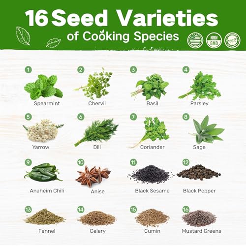 Lush&Dew Culinary Herbs Garden Seed Bank (16 Count)