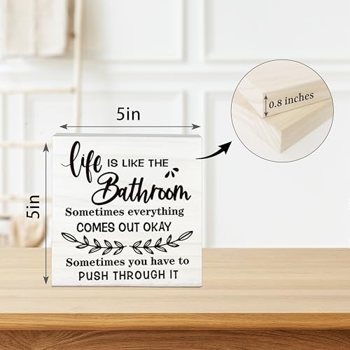 Life Is Like The Bathroom Wooden Sign (Bathroom)