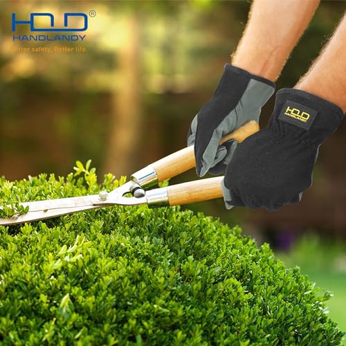 HLDD Men Leather Gardening Gloves