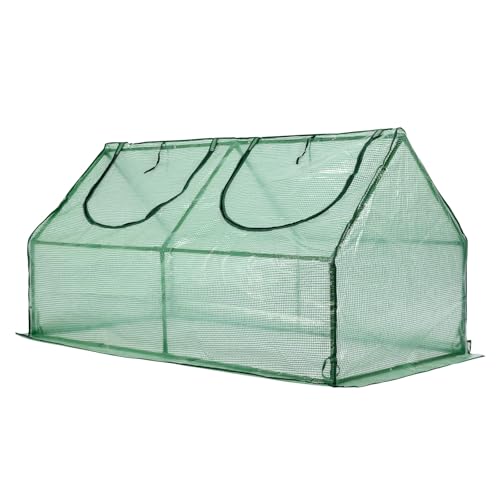 6 x 3 x 3 ft Mini Greenhouse with 2 Zipper Doors (Green / 6 x 3 x 3 ft)