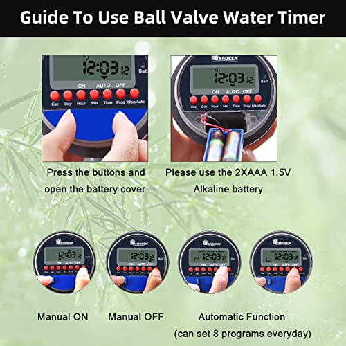 Water Timer Garden Irrigation Controller with 8 Programs for Lawn (1 Outlet Electronic Timer)