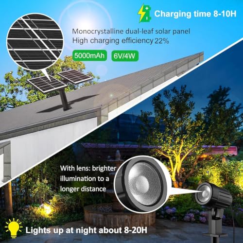4 in 1 Solar Landscape Spotlights Outdoor 2700 (4-IN-1 / Warm White/Natural White/Cold White)
