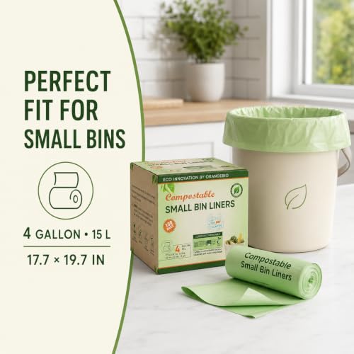 4 Gallon Compostable Trash Bags (100 Count (Pack of 1))