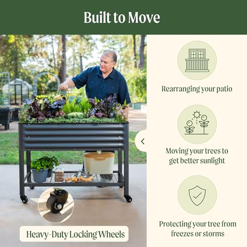 Rolling Elevated Raised Garden Bed