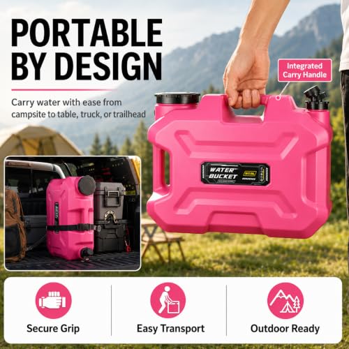 5 Gallon Camping Water Jug with Spigot (Pink-5 gal)