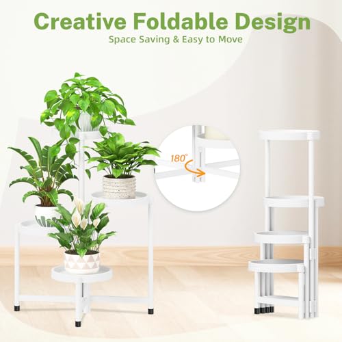 4 Tier Folding Plant Stand Indoor Outdoor