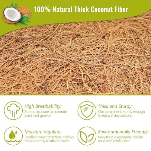 6 Pack 12 Inch Hanging Basket Coco Liners Replacement (6pcs / 12 Inch)
