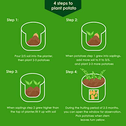5 Pack 10 Gallon Potato Grow Bags (5 Count)