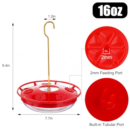 Saucer Hummingbird Feeders for Outdoors Hanging (2 Count)