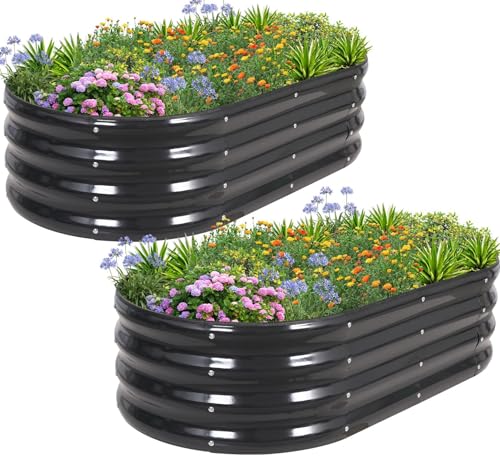 Galvanized Raised Garden Bed Outdoor (2 Count)