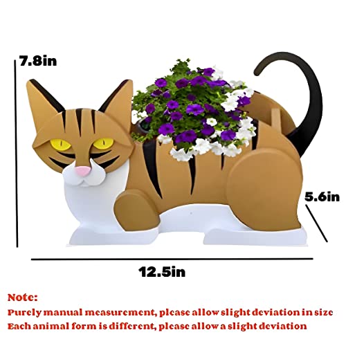 Orange and White Cat Planter Pots