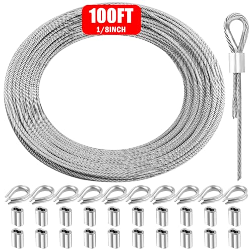 Metal Wire 1 8 Inch Galvanized Carbon Steel Aircraft Cable 7x7 100FT