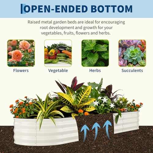 2 Pcs Raised Garden Beds Outdoor 8x2x1.5 ft
