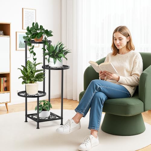 4 Tier Plant Stand Indoor Outdoor (Heart Black / 4 Tier)