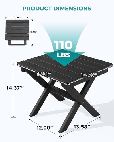 Small Folding Outdoor Side Table Set of 2 (2 Count)