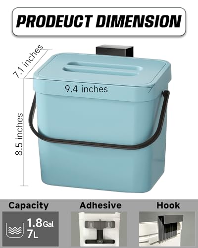 1.8 Gal Hanging Trash Can with Lid