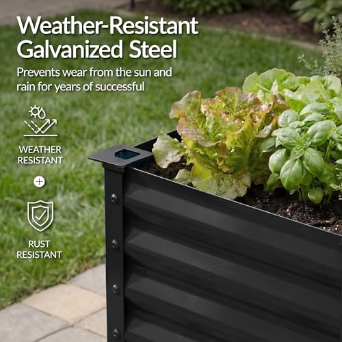 72x24x30in Non Toxic Galvanized Raised Garden Bed