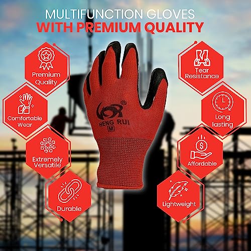 20 Pairs Red Large Work Gloves (20 Count)