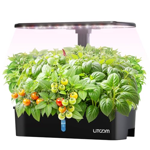 12 Pod Hydroponics Growing System Kit with LED Grow Light