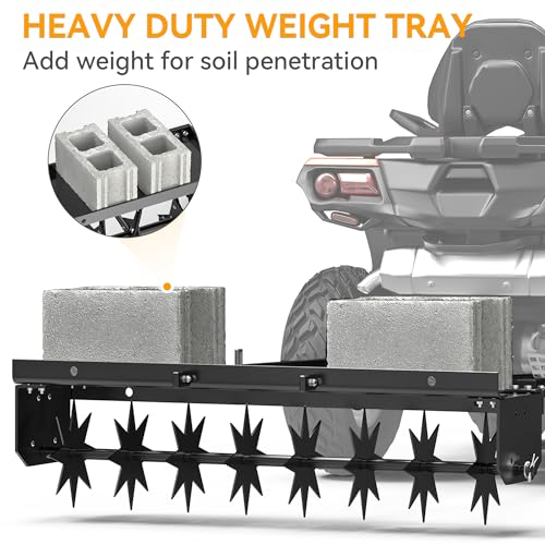 48" Lawn Aerator Tow Behind with Universal Hitch for spike Aerator