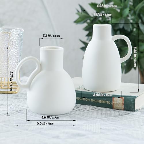 White Ceramic Vase Set (2 Count)