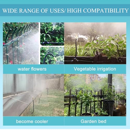 98Ft Greenhouse Drip Irrigation Kit Automatic Irrigation System 360°Adjustable 30 Brass Spray Nozzles 1