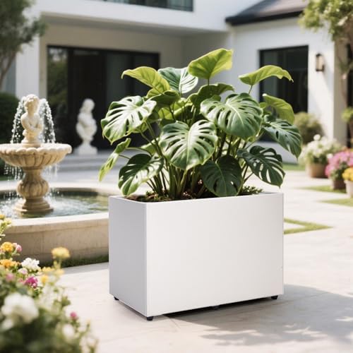 Planter Box Rectangular Block (Mid-Assemble / White)