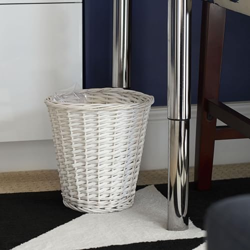 Wicker Waste Basket with Willow Weave and Plastic Liner