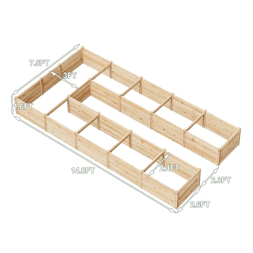 U Shaped Raised Garden Bed (7.5x15x1.6 FT)