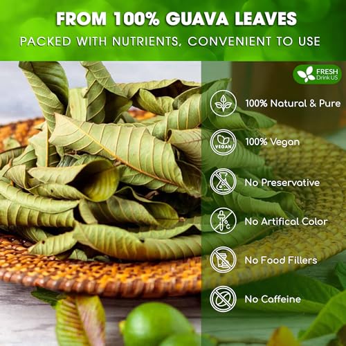 Premium 100+ Natural Guava Leaves (100 Count)