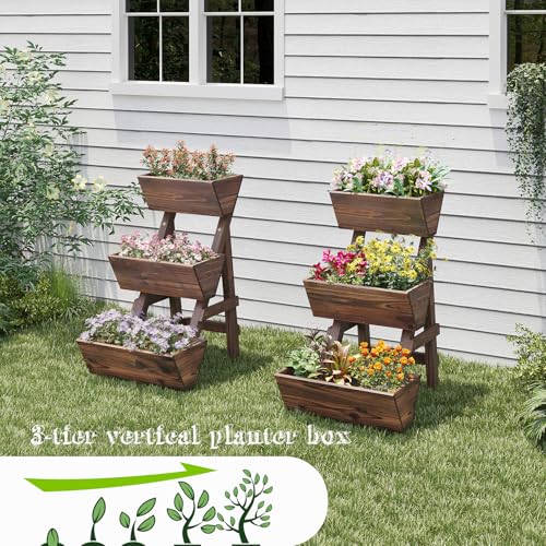 Vertical Garden Planter 3 Tier Raised Garden Bed Tiered Planter Box Outdoor