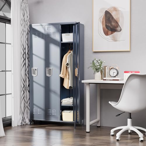 3 Door Metal Lockers for Employees (Grey / 3 door-72'')