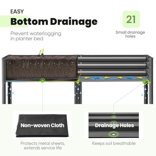 Large Raised Garden Bed with Legs 70.9x22.8x31.5 in