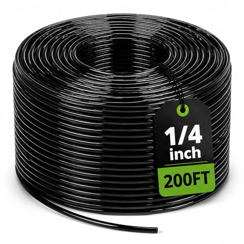 200FT 1 4” Drip Irrigation Tubing (200 Foot)