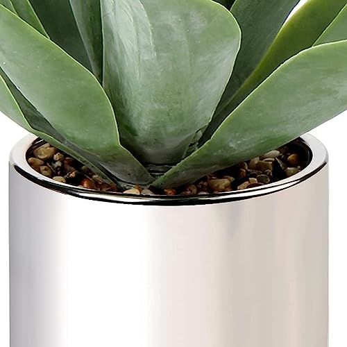 Large Agave Plant Artificial Succulent 13" Fake Aloe Vera Plant in Pot Faux Agave Plants Realistic Artificial Potted Plants for Living Room Table Bathroom Shelf Office Desk Home Indoor Decor
