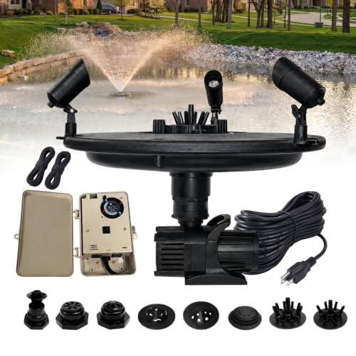 3 4 HP Floating Fountain & Aerator for Ponds and Lakes with 100 ft Cord