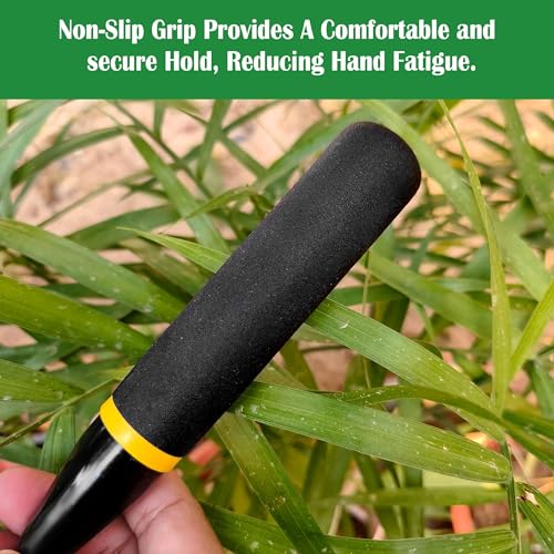 2-in-1 Trowel and Transplanter Gardening Tool Set, Outdoor Hand Tools, with Non-Slip Handle and Protective Blade Covers, Ideal Gardening Gifts for All (Black) (2 Count)
