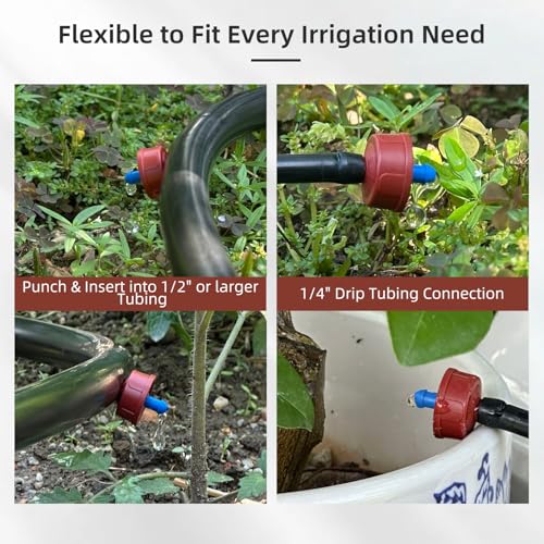 60PCS 0.5 GPH Pressure Compensating Drip Irrigation Spot Watering Drippers (60 Count)