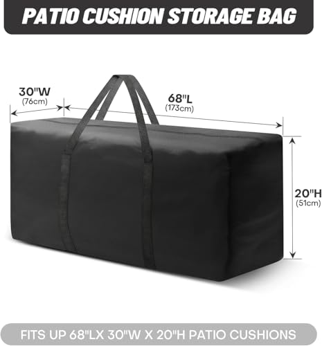 Outdoor Cushion Storage Bags 68 Inch Waterproof Extra