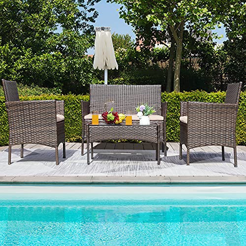 Patio Furniture 4 Pieces Conversation Sets (4 Count)