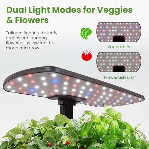 12 Pod Hydroponics Growing System Kit with LED Grow Light