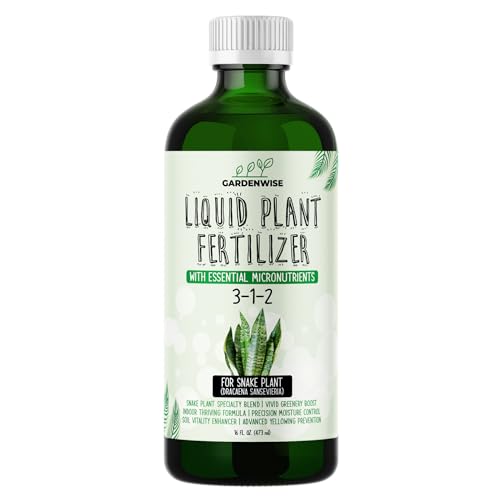 3-1-2 Liquid Fertilizer Concentrate with Micronutrients - Ideal Snake Plant Food for Sansevieria (Dracaena trifasciata), Indoor Plant Care (8 OZ) (8 Fl Oz)