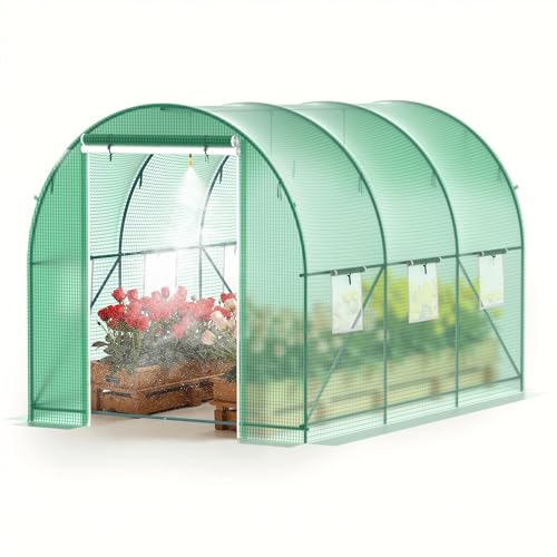 Greenhouses for Outdoors Heavy Duty 10x7x7 FT Portable Greenhouse with Watering System