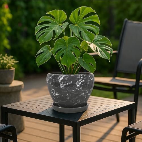 8 Inch Plant Pots (Gemstone Gray / 8 Inch)