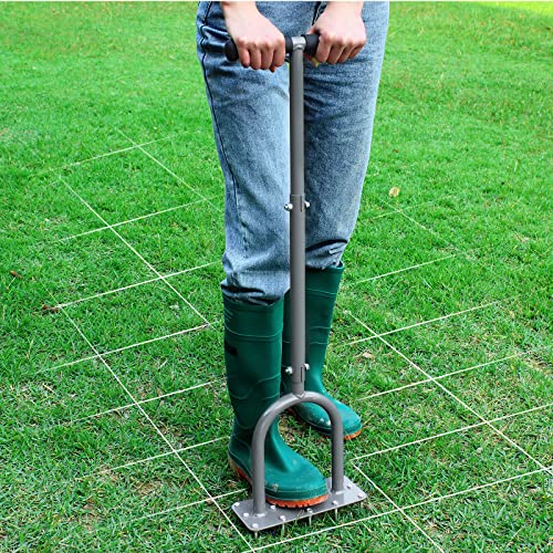 Manual Lawn Aerator Tool with 15 Iron Spikes