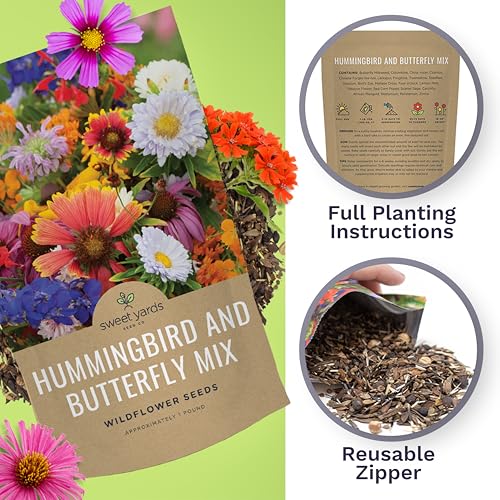 Bulk Wildflower Seeds Butterfly and Humming Bird Mix (80 Ounce)