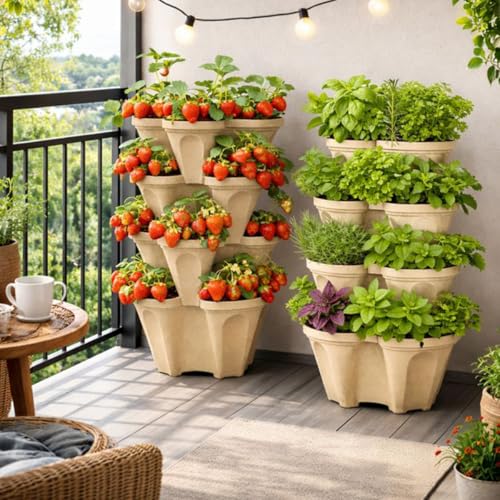 Stackable Vertical Planter Tower (4 Count)